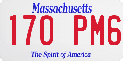 MA license plate 170PM6