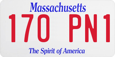 MA license plate 170PN1