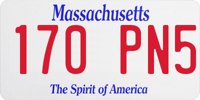 MA license plate 170PN5