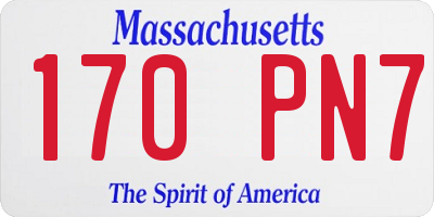 MA license plate 170PN7