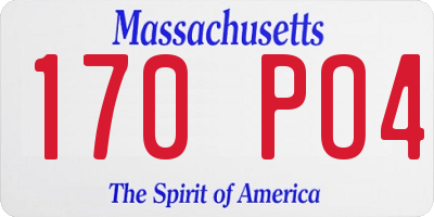 MA license plate 170PO4