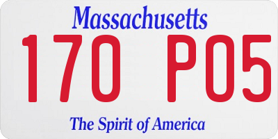 MA license plate 170PO5