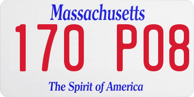 MA license plate 170PO8