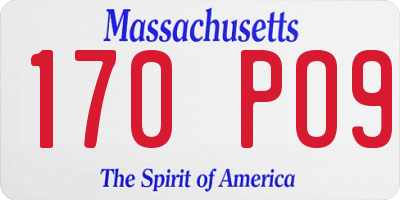 MA license plate 170PO9