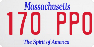 MA license plate 170PP0
