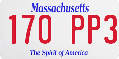 MA license plate 170PP3