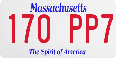 MA license plate 170PP7