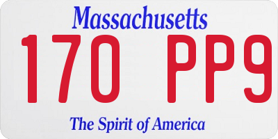 MA license plate 170PP9