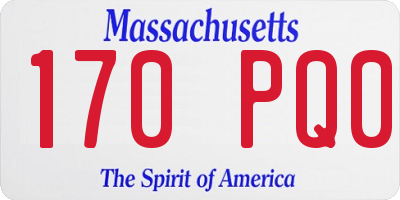 MA license plate 170PQ0