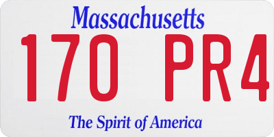 MA license plate 170PR4