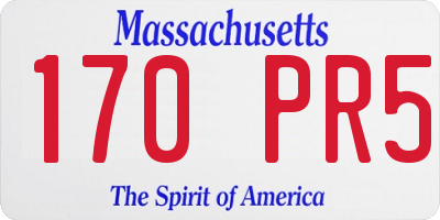 MA license plate 170PR5