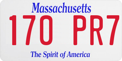 MA license plate 170PR7