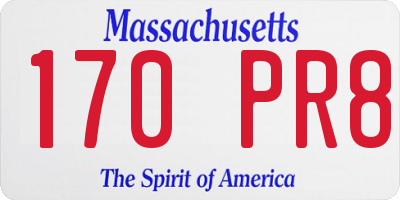 MA license plate 170PR8