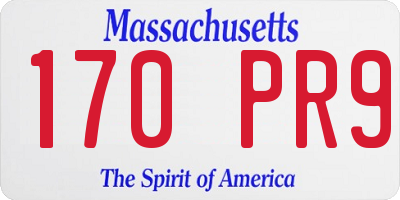 MA license plate 170PR9
