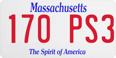 MA license plate 170PS3