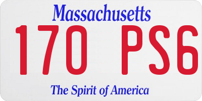 MA license plate 170PS6