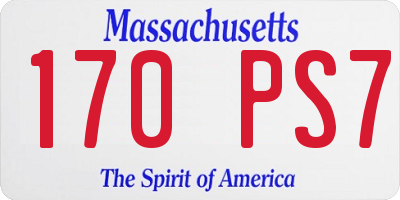 MA license plate 170PS7