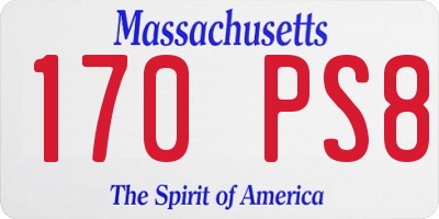 MA license plate 170PS8