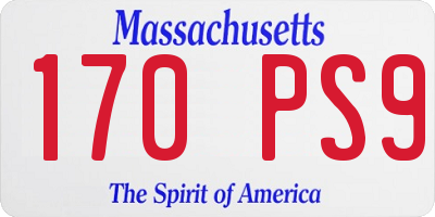 MA license plate 170PS9