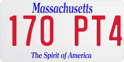 MA license plate 170PT4
