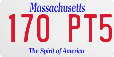 MA license plate 170PT5