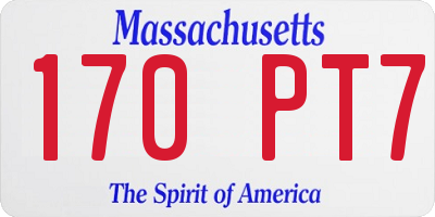MA license plate 170PT7