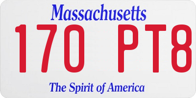 MA license plate 170PT8