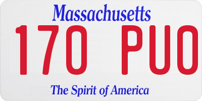 MA license plate 170PU0