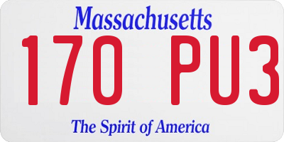 MA license plate 170PU3