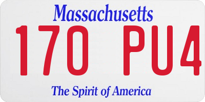 MA license plate 170PU4