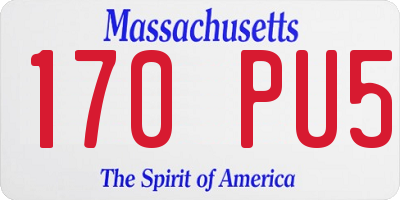 MA license plate 170PU5