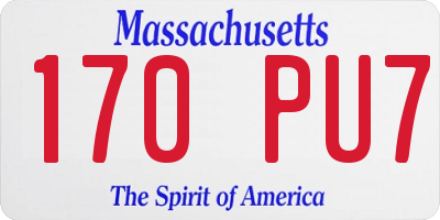 MA license plate 170PU7