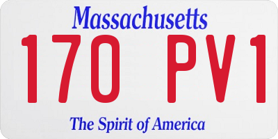 MA license plate 170PV1