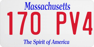 MA license plate 170PV4