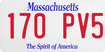 MA license plate 170PV5