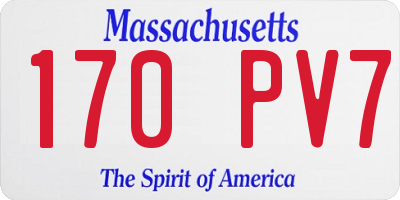 MA license plate 170PV7