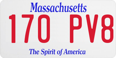 MA license plate 170PV8
