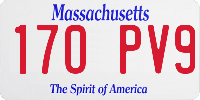 MA license plate 170PV9