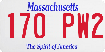 MA license plate 170PW2
