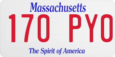 MA license plate 170PY0