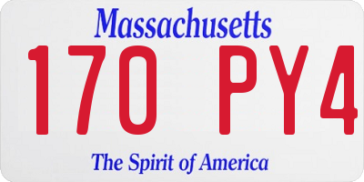 MA license plate 170PY4