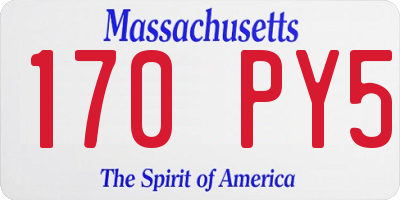 MA license plate 170PY5