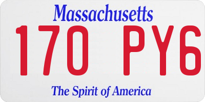 MA license plate 170PY6