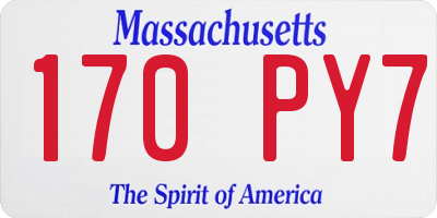 MA license plate 170PY7