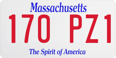 MA license plate 170PZ1