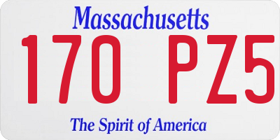 MA license plate 170PZ5