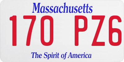 MA license plate 170PZ6