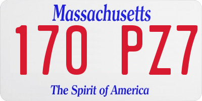 MA license plate 170PZ7