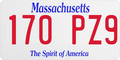 MA license plate 170PZ9
