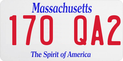 MA license plate 170QA2